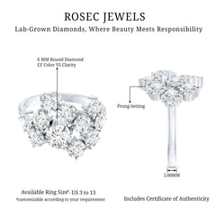 Certified Lab Grown Diamond Statement Engagement Ring for Women