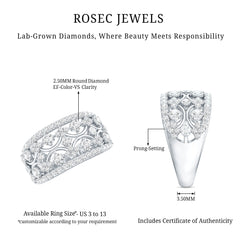 Vintage Inspired Lab Grown Diamond Wedding Band for Women