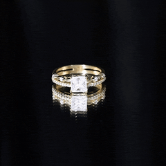 Brilliant Cut Lab Grown Diamond Solitaire Double Band Ring for Women
