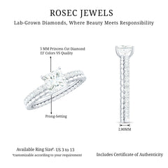 Princess Cut Lab Grown Diamond Promise Ring With Certificate
