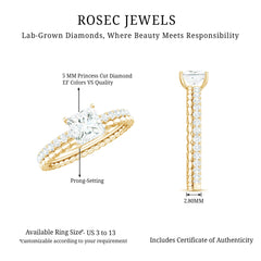 Princess Cut Lab Grown Diamond Promise Ring With Certificate