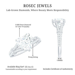 8 mm Lab Grown Diamond Heart Shape Engagement Ring