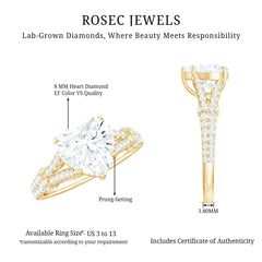 8 mm Lab Grown Diamond Heart Shape Engagement Ring
