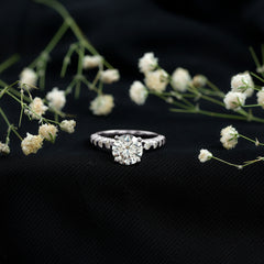 Certified 7 MM Lab Grown Diamond Solitaire Engagement Ring