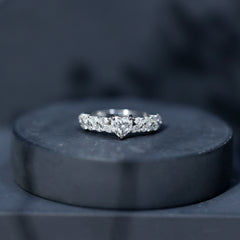 Brilliant Cut Lab Diamond Heart Shaped Promise Ring for Women