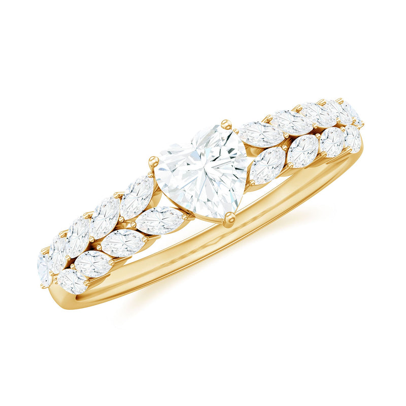 Brilliant Cut Lab Diamond Heart Shaped Promise Ring for Women