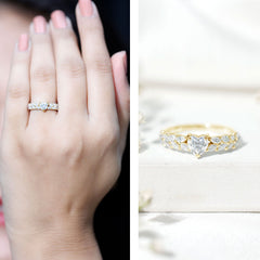 Brilliant Cut Lab Diamond Heart Shaped Promise Ring for Women