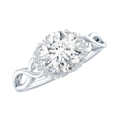 7 MM Round Lab Created Diamond Solitaire Infinity Ring for Her