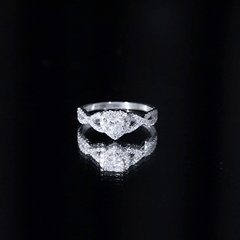 Lab Grown Diamond Heart Engagement Ring with Halo Design