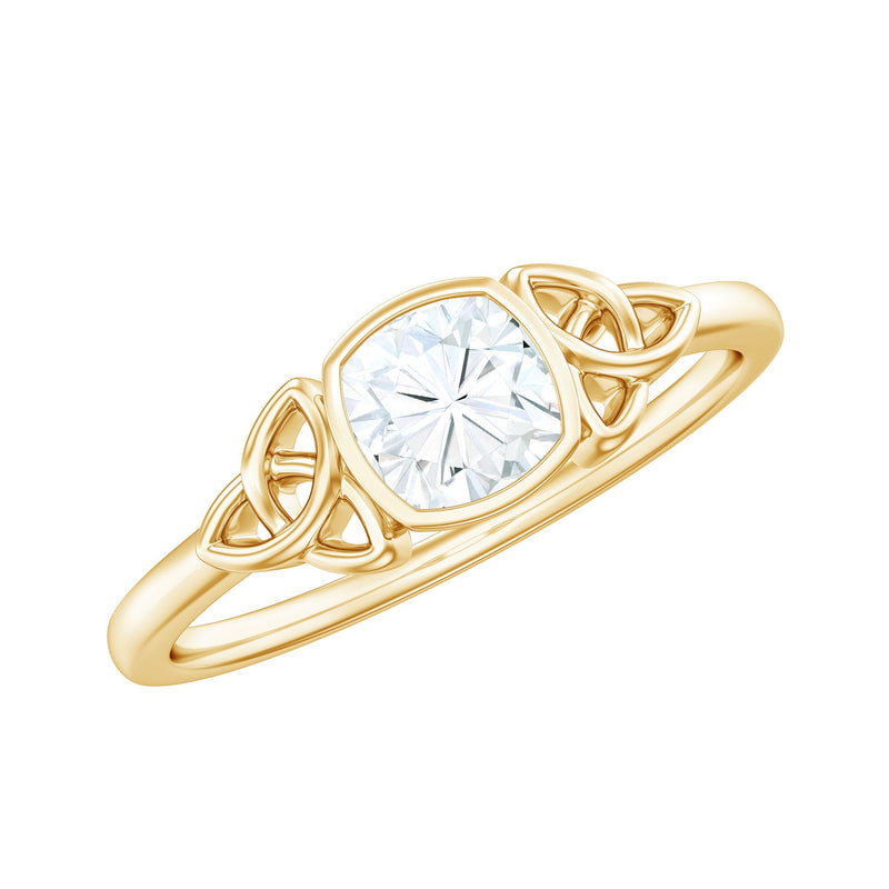 Certified Cushion Cut Diamond Knot Promise Ring