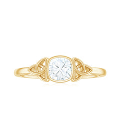 Certified Cushion Cut Diamond Knot Promise Ring