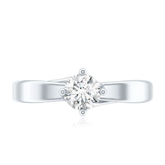 Lab Grown Diamond Solitaire Ring With 4 Prong Diagonal Set