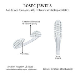 Lab Created Diamond Wedding Wrap Ring For Women