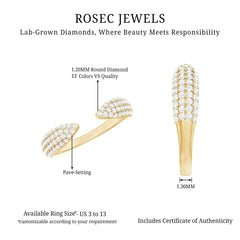 Lab Created Diamond Wedding Wrap Ring For Women