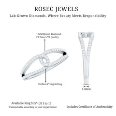 Brilliant Cut Lab Created Diamond Knot Anniversary Ring for Her