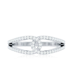 Brilliant Cut Lab Created Diamond Knot Anniversary Ring for Her