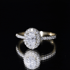 Certified 6X8 mm Lab Grown Diamond Oval Shape Engagement Ring