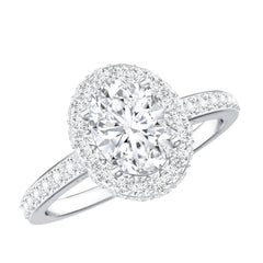 Certified 6X8 mm Lab Grown Diamond Oval Shape Engagement Ring
