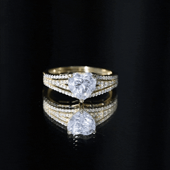 2 Carat Lab Created Diamond Heart Engagement Ring