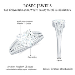 2 Carat Lab Created Diamond Heart Engagement Ring