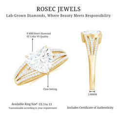 2 Carat Lab Created Diamond Heart Engagement Ring