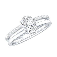 5X7 MM Oval Cut Diamond Solitaire Promise Ring For Her