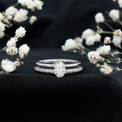 5X7 MM Oval Cut Diamond Solitaire Promise Ring For Her