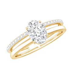 5X7 MM Oval Cut Diamond Solitaire Promise Ring For Her