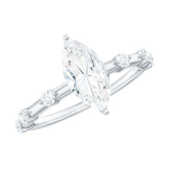 Marquise Shape Lab Grown Diamond Solitaire Ring With Certificate