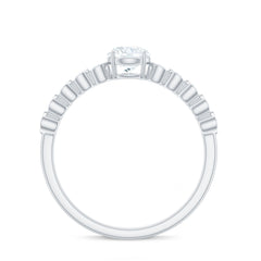 Round Brilliant Cut Lab Diamond Promise Ring with Side Stones