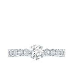 Round Brilliant Cut Lab Diamond Promise Ring with Side Stones