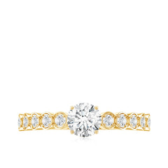 Round Brilliant Cut Lab Diamond Promise Ring with Side Stones