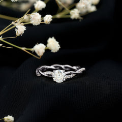 Certified Round Lab Grown Diamond Crossover Promise Ring