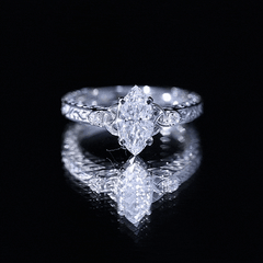 Lab Grown Diamond Marquise Engagement Ring with Celtic Knot Detail