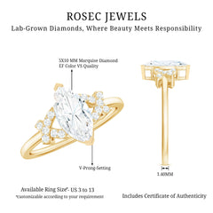 Lab Grown Diamond 5X10 MM Marquise Engagement Ring