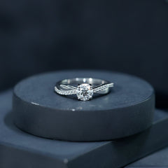 Certified Lab Grown Diamond Engagement Ring With Bypass Details
