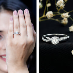 Certified Lab Grown Diamond Engagement Ring With Bypass Details