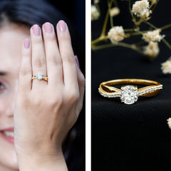 Certified Lab Grown Diamond Engagement Ring With Bypass Details