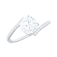 Lab Diamond Engagement Bypass Cushion Engagement Ring