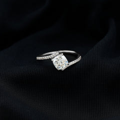 Lab Diamond Engagement Bypass Cushion Engagement Ring