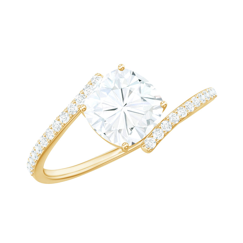 Lab Diamond Engagement Bypass Cushion Engagement Ring
