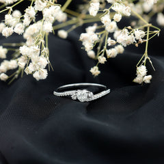 1.5 Carat Heart Shaped Lab Grown Diamond Engagement Rings With Bypass Shank