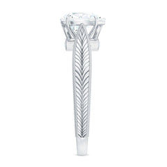 6X8 mm Pear Lab Created Diamond Filigree Engagement Ring