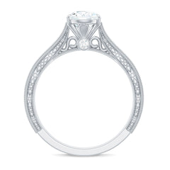 6X8 mm Pear Lab Created Diamond Filigree Engagement Ring