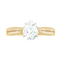 6X8 mm Pear Lab Created Diamond Filigree Engagement Ring