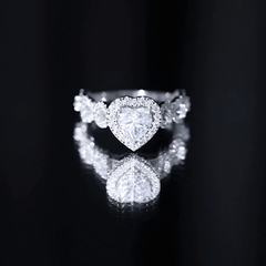 Vintage Inspired Lab Grown Diamond Heart Engagement Ring For Her