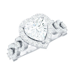 Vintage Inspired Lab Grown Diamond Heart Engagement Ring For Her