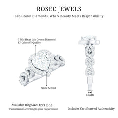 Vintage Inspired Lab Grown Diamond Heart Engagement Ring For Her