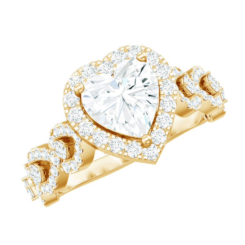 Vintage Inspired Lab Grown Diamond Heart Engagement Ring For Her