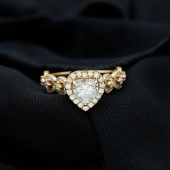 Vintage Inspired Lab Grown Diamond Heart Engagement Ring For Her